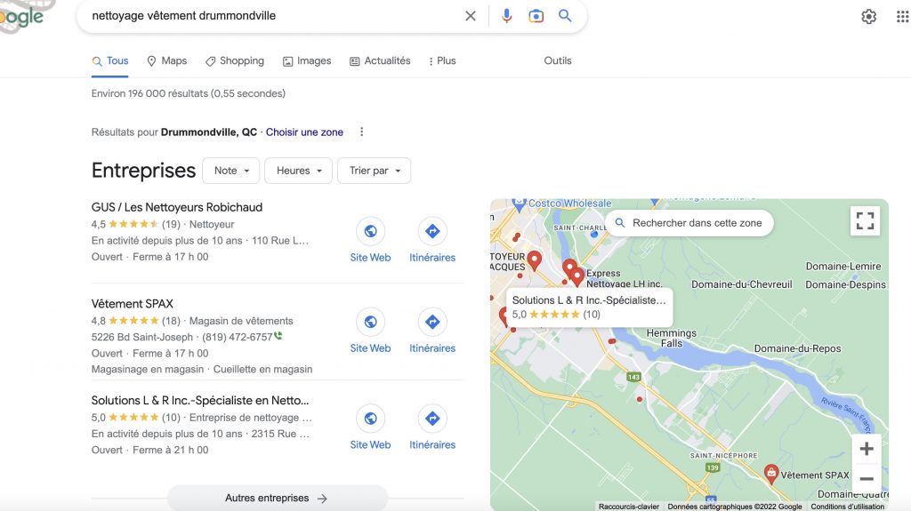 Recherche locale (SEO), Google Maps, Géolocalisation