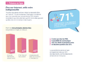 Présence en ligne des PME en France.