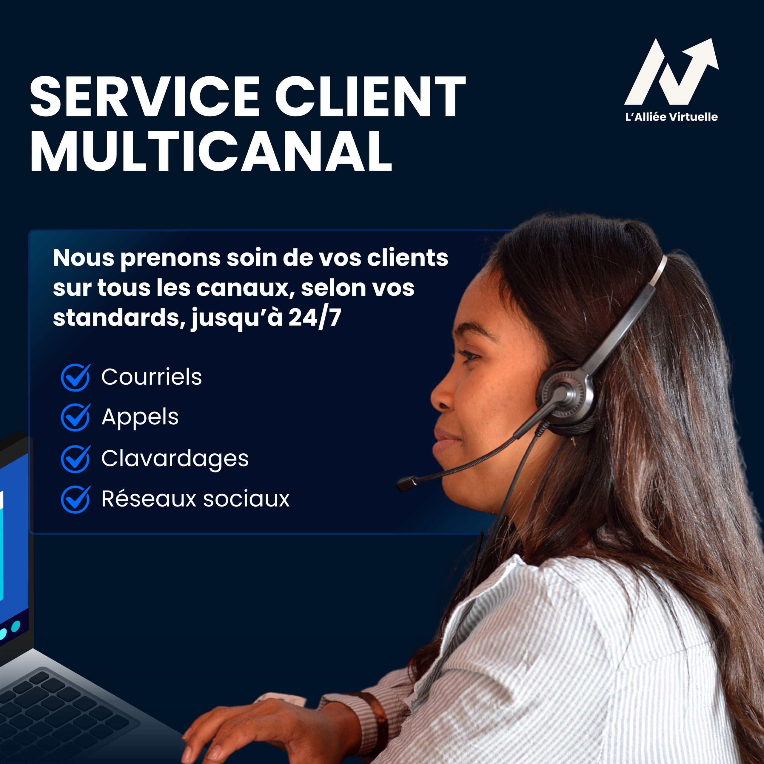 Service client multicanal, courriel, appel, clavardage, réseaux sociaux