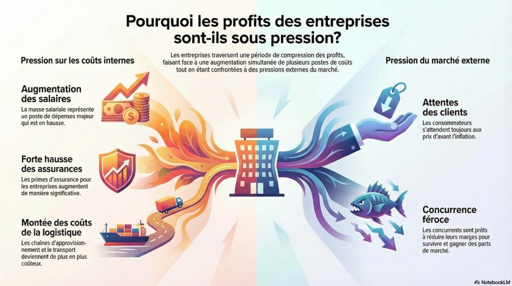 profits entreprises, sous pression, marges bénéficiaires