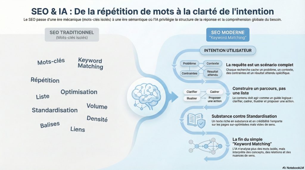 SEO après les mots-clés : comment penser l’intention à l’ère l’IA, (LLM). SEO à l'ère de l'IA, intention de recherche